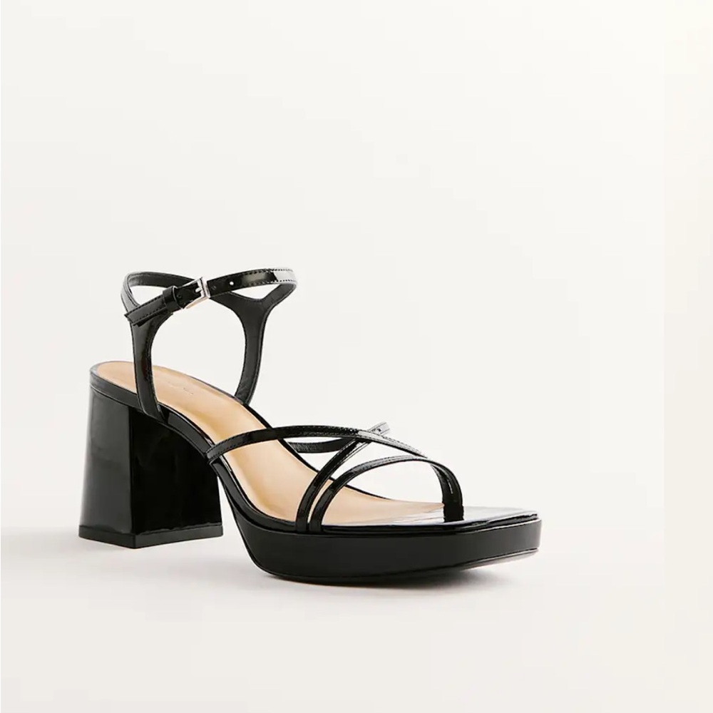 Reformation Black Matilde Block Heels